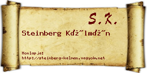 Steinberg Kálmán névjegykártya